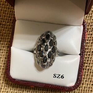 Tivoli Black and Silver Women's Ring